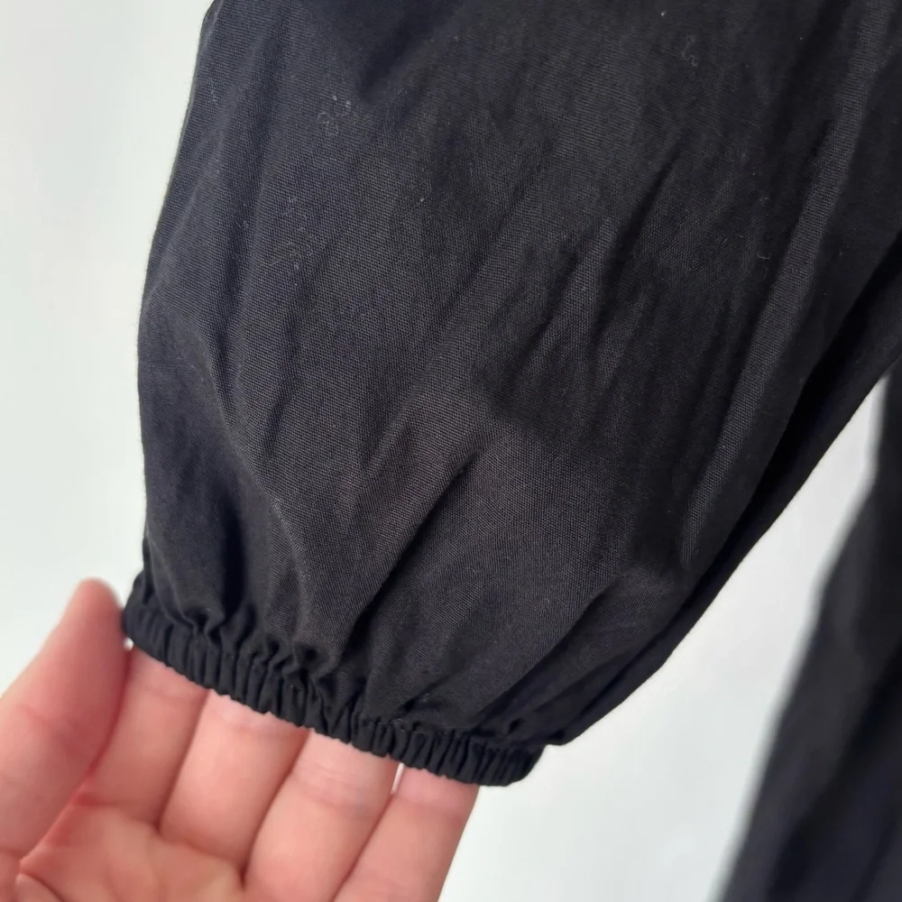 Gap Black Midi Dress Side Cut Outs Twist Front V Neck